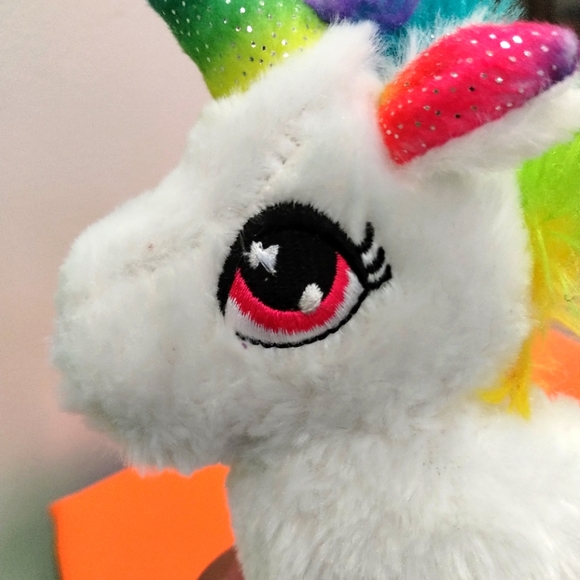 ✓Dan Dee Collectors Choice Unicorn Plush 8" Rainbow White Stuffed Animal - Picture 11 of 14